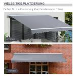 Vikarmsmarkis med Handvev Solskydd för Terrass och Uteplats Justerbar UV-Beständig Polyesterväv Aluminiumstativ Grå 4,5 X 3 M