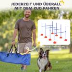 Agilityhinder Hund 4 Delar Blå Plast för Träning Hopphinder med Bärväska Justerbar Höjd Smidig