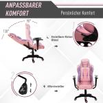 Gaming Chair Ergonomisk Kontorsstol Snurrstol Justerbar Massage Svankkudde Höjdjusterbar Rosa och Lila 69 X 56 X 125,5 Cm