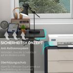 Skrivbord Ståbord Svart av Spånskiva och Metall för Kontor Elektriskt Höjdjusterbart med Anti-Kollision 140 x 70 x 72-116 cm