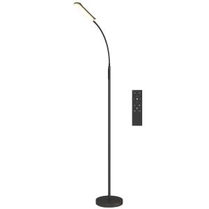 LED Golvlampa med 5 Lägen, Minnesfunktion och Justerbar Ljusstyrka i Stål, Svart