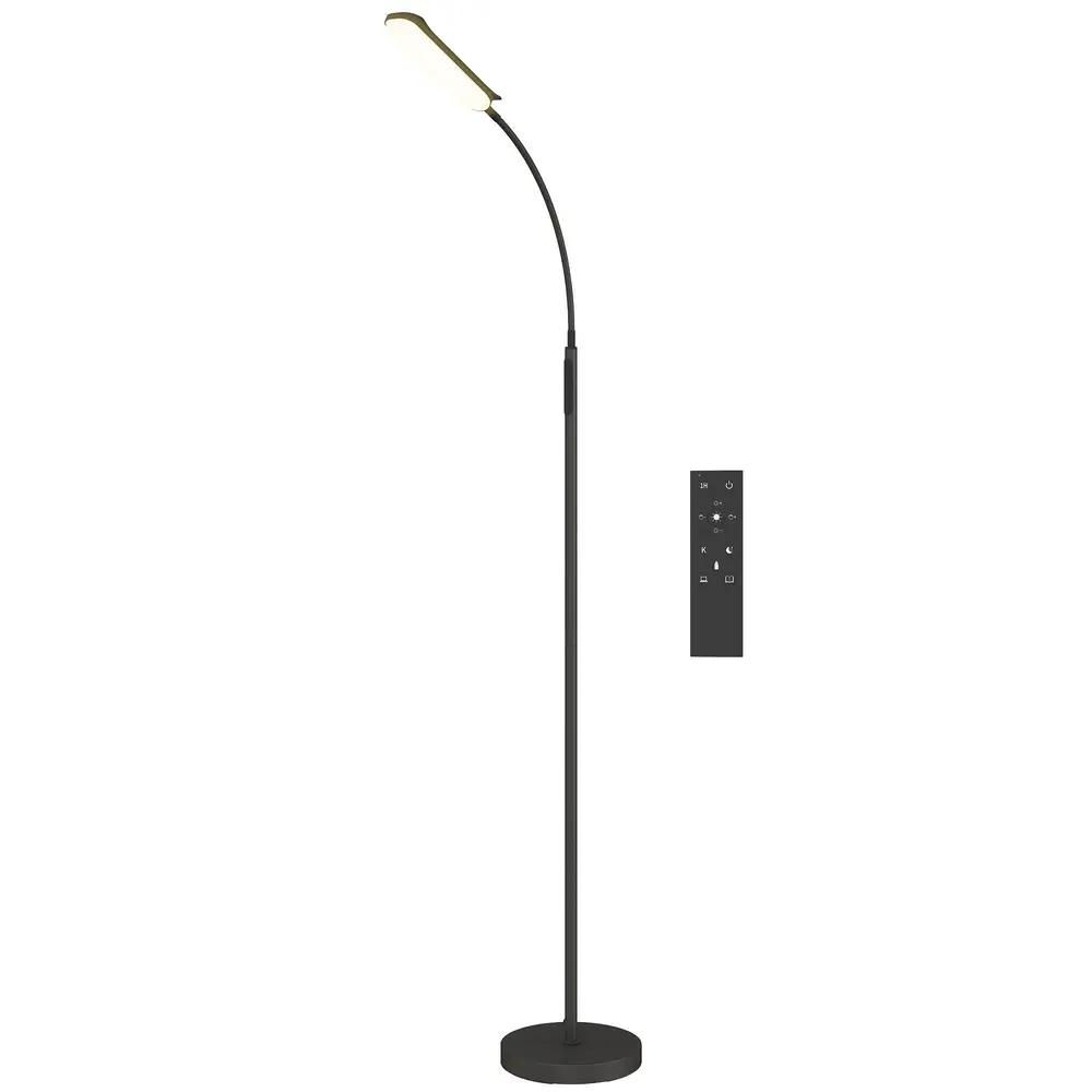 LED Golvlampa 5 Lägen Minnesfunktion och Ljusstyrka, Svart