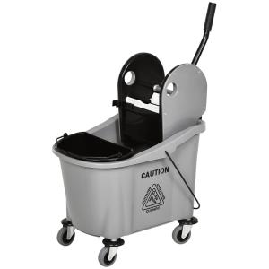 Städvagn Torkvagn Grå av Plast och Metall för Rengöring 36 l Vagn med Vridanordning Effektiv 54 x 41 x 91,5 cm