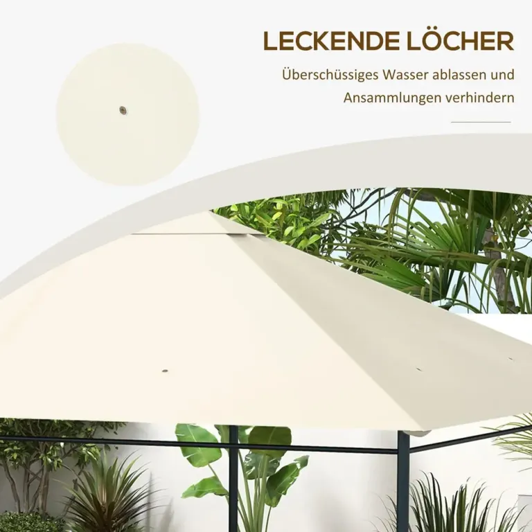 Ersättningstak för Paviljong Kräm av Polyester 3,97 x 2,97 m