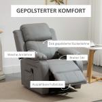 Seniorfåtölj Ergonomisk Grå Konstläder för Vardagsrum och Vila med Elektrisk Lyfthjälp och Fjärrkontroll Stabil och Bekväm Konstruktion
