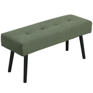 Stoppad Sängbänk med Sladdskydd och Metallben, Skobänk, Grön, 100x36x45 cm