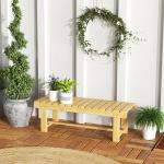 2-Sits Trädgårdsbänk Massivt Trä Vattentät och Hållbar för Balkong Trädgård och Terrass Naturlig 110 X 38 X 35 Cm