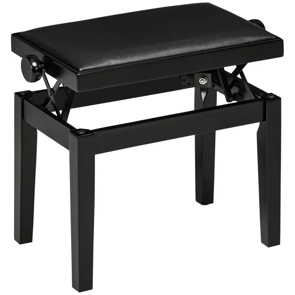 Pianopall i Konstläder Pianobänk 63 x 33 x 45-56 Cm