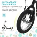 Sparkcykel med Luftdäck för Barn, Robust Skoter med Justerbart Styre, Säker Körning på Alla Underlag, Svart, 120 x 58 x 85-95 cm, 5 år+
