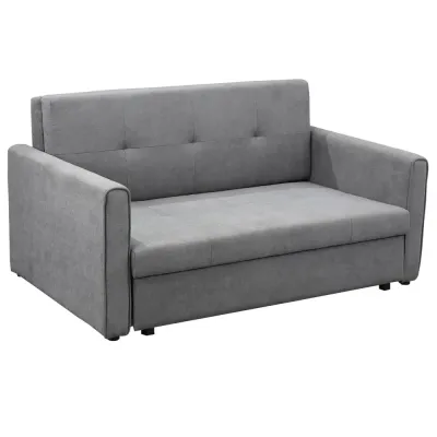 Bäddsoffa 2-Sits Soffa Grå av Polycotton 152 x 101 x 81 cm