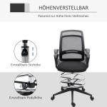 Ergonomisk Ståstol med Fotstöd Höj- och Sänkbar Snurrstol för Aktivt Sittande Svart 59,5 X 60 X 102,5-126 Cm