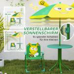 Trädgårdsmöbler för Barn med Stolar, Bord och Parasoll, Bee Design, Grön+Gul