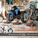 Motorcykeljack 500 kg Lastkapacitet, Höjdjusterbar 135-390 mm i Stål, Orange