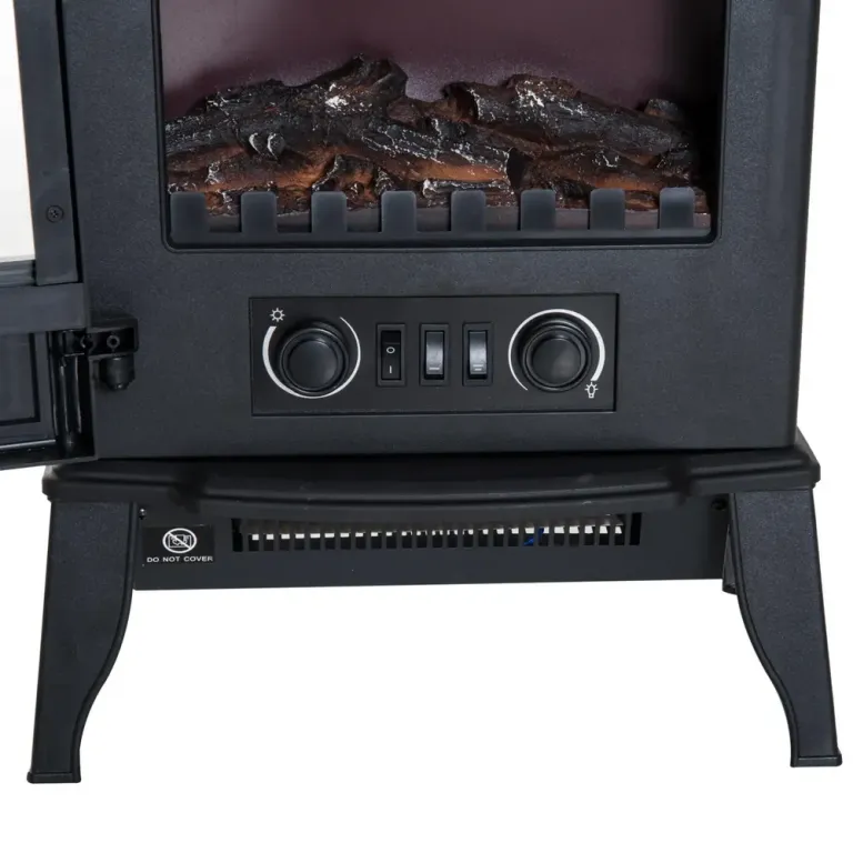 Elektrisk Kamin med LED-Flamma 39 x 23 x 56,5 cm, Svart