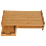 Monitorstativ Skärmstativ Skrivbordsorganisatör med Lådor Natur 49 X 25,5 X 11,5 Cm