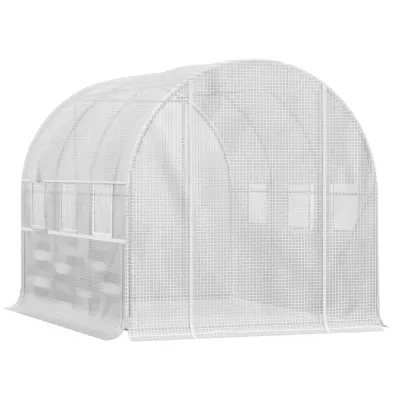 Tunnelväxthus Vit av Stål 2,95 x 2 x 2 m