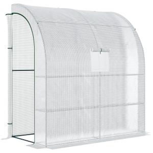Växthus i Tunnelmodell, Rymligt Drivhus med UV-Skydd och Rullgardin, Optimalt Klimat för Odling, Vit, 200 x 100 x 215 cm
