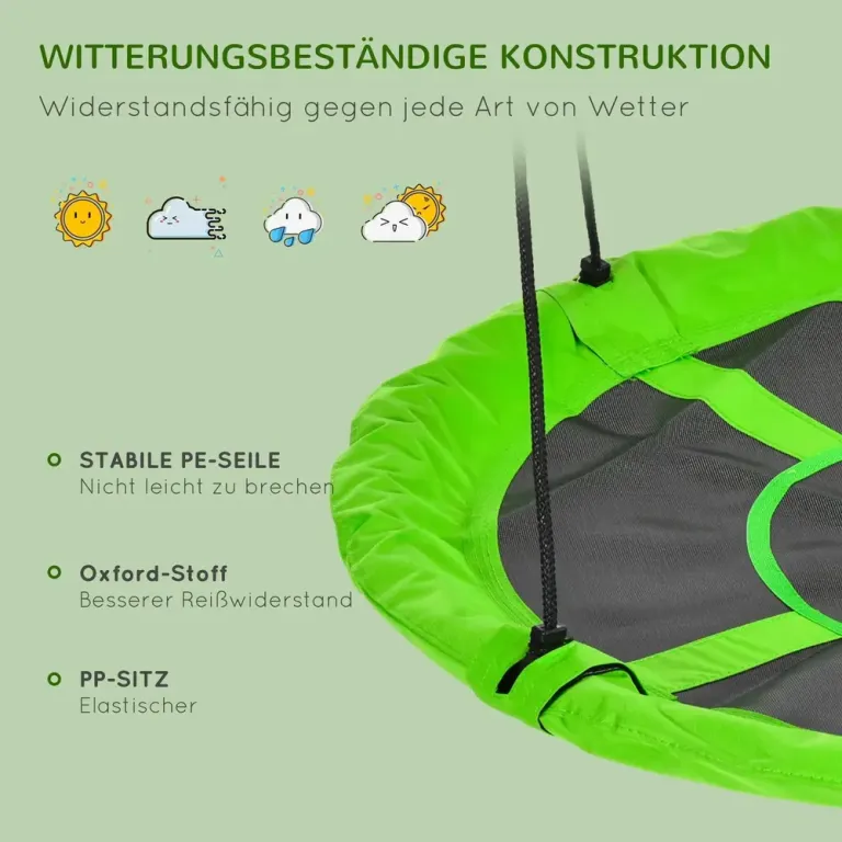 Bogunga Tallrikgunga Grön av Stål och Tyg för Barn 110 cm