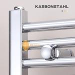 Vattenburen Handdukstork, Badrumsradiator med 14 Värmerör, Effektiv Uppvärmning och Torkning, Silver, 600 x 800 mm