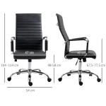 Ergonomisk Chefsstol i Konstläder, Bekväm Kontorsstol med Hög Rygg och Gungfunktion, Stilren Design för Kontor, Svart