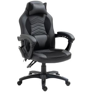Gamingstol med Massage och Värme Ergonomisk Kontorsstol 6 Vibrationspunkter Konstläder Svart Röd 68 X 69 X 108-117 Cm