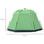 Kupoltält för 6 Personer, Rymligt Familjetält med Vattentätt Yttertält, Enkel Montering för Camping, Grön, 320 x 320 x 180 cm