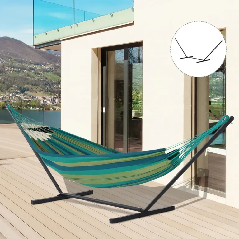 Hängmattsram Metall med Krokar Upp till 360 x 92 x 115 cm