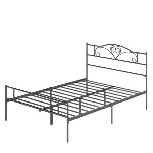 Sängram Stabil Svart Metall för Sovrum med Gavel Robust Konstruktion Upp till 300 kg för God Sömn 145 L x 211 B x 106 H cm