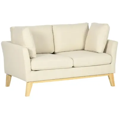 2-Sits Soffa i Tyg Klädd 137 cm Beige