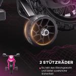 Elektrisk Barnmotorcykel 12V med Träningshjul, Signalhorn och Startljud, 3 km/h, Rosa