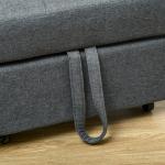 3-i-1 Bekväm Fåtölj, Modern, Linnelook, Inklusive Dyna, upp till 150 kg, Mörkgrå, 65,5 x 104 x 81 cm