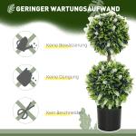 Set med 2 Konstgjorda Växter UV-beständiga i Blomkruka, 70 cm Inomhusväxter, Grön