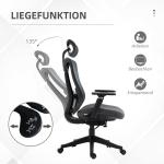 Kontorsstol Skrivbordsstol Grå av Mesh och Metall för Bekvämt Arbete och Avkoppling Ergonomisk med Fällbar Funktion