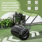 Gräsmattrulle med U-Handtag 32 Cm Diameter 38 L Vatten eller 62 Kg Sand Metall Svart 57 X 32,5 X 107 Cm