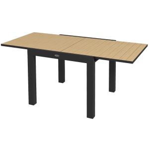 Trädgårdsbord Uteplatsbord Gul av Aluminium för Terrass och Balkong Utbyggbart Matbord för 6 Personer 81-162 x 80 x 75 cm
