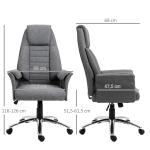 Höjdjusterbar Kontorsstol Ergonomisk Chefsstol 116-126 Cm för Hemmakontor Grå