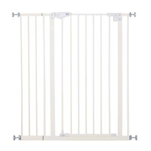 Spänngrind för Dörröppning, Justerbar Säkerhetsgrind med Dubbellås, Enkel Montering utan Borrning, Vit, 97,5-104,1 cm