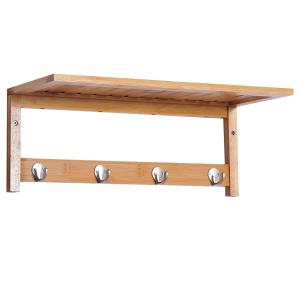 Väggarderob Prisvärd Natur Trä för Hall och Förvaring Platsbesparande Design med Krokar för Kläder och Jackor 50 x 16 x 17,5 cm