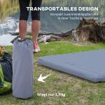 Liggunderlag Luftmadrass Blå av Nylon och TPU för Camping Självuppblåsande för 2 Personer med Fotpump och Bärväska 150 kg