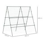 Spaljé Växtstöd Grön av Stål och Nät för Trädgård och Klätterväxter Justerbar Växtställning Robust och Väderbeständig Ram 180 x 100 x 180 cm