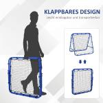 Fotbollsrebounder Kickback Goal Rebound Wall Net Justerbart 5 Nivåer Stål för Träning och Spel Blå 100 X 95 X 90 Cm