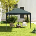 Paviljong med Klicksystem och Rostfri Ram för Snabbt Uppställ i Trädgård Hållbar och Stabil Mörkgrön Polyester och Stål 2,7 x 2,7 m