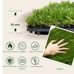 Konstgräs med Dräneringsfunktion, 6 500 Fibrer/m², 25 mm, Grön, Set om 10 st à 30 x 30 cm