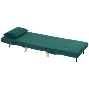 Hopfällbar Vilstol med Sängfunktion och Sammetslook, Justerbart Ryggstöd, 120 kg, Mörkgrön