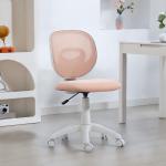 Kontorsstol Barn Rosa Tyg och Plast för Barnrum och Skrivbord Ergonomisk Skrivbordsstol med C formad Ryggstöd Höj och Sänkbar Sits Bekväm