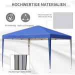 Lusthus Paviljong Pop-Up Partytält Blå av Polyester och Metall för Trädgård och Camping Vattenavvisande Tält med Väska 3 x 3 m