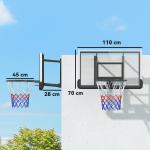 Basketkorg Basketbräda Svart av Stål och Plast för Vuxna Väggmonterad Korg med Bakvägg Ø 45 cm