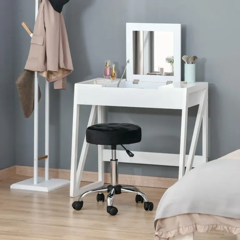Salongspall Höjdjusterbar Sammetsöverdrag Ø35 x 49–61 cm