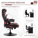 Ergonomisk Gamingstol med Högtalare, Bekväm Datorstol med Bluetooth och Vippfunktion, Inkluderar Nackstöd och Svankkudde, Svart