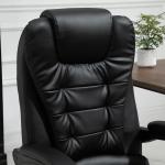 Skrivbordsstol med 7 Massagepunkter, Höjdjusterbar Snurrstol med Integrerat Fotstöd, 67 x 79 x 111–121 cm